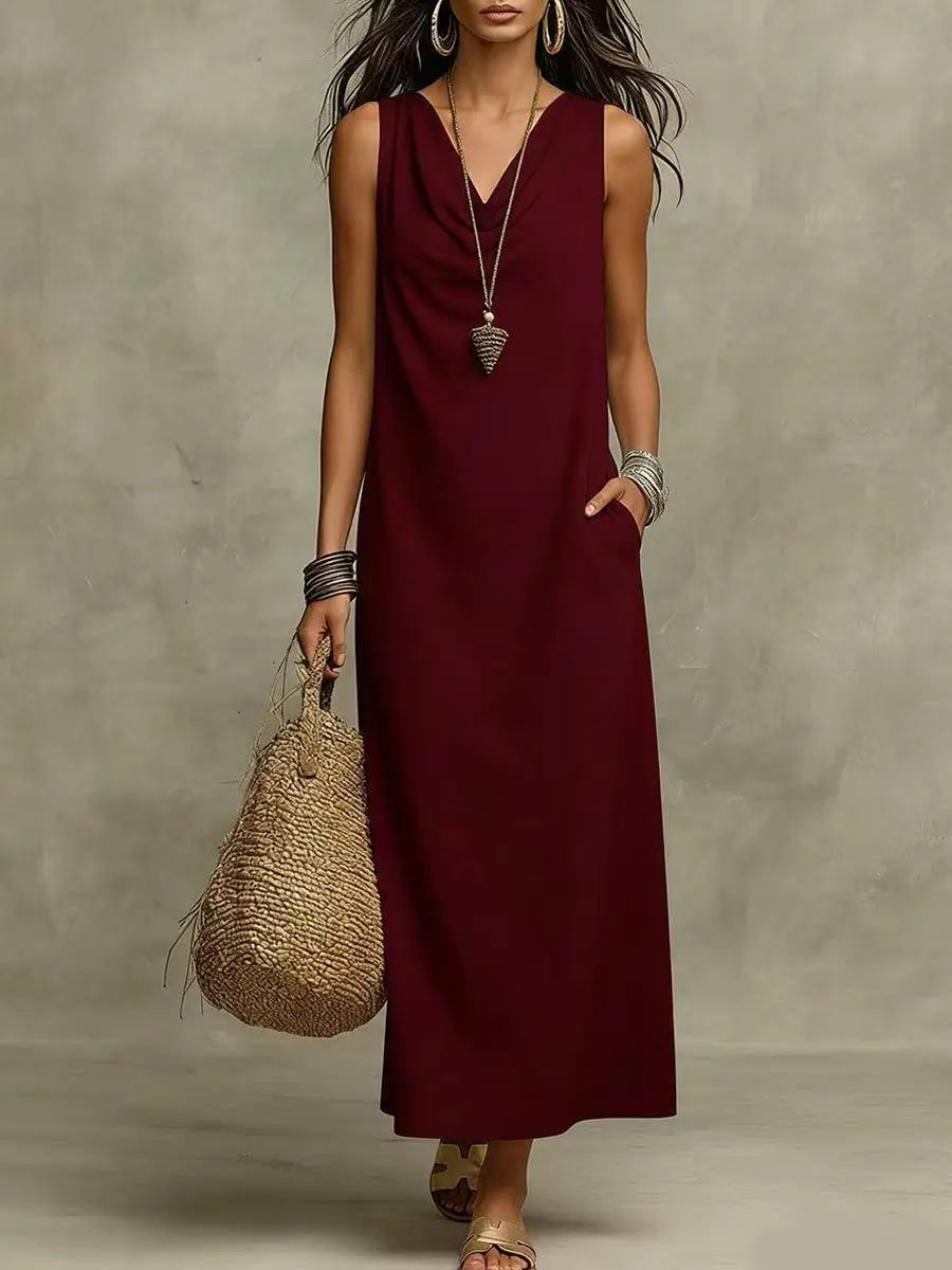 Zaffira Linen Sleeveless Maxi Dress