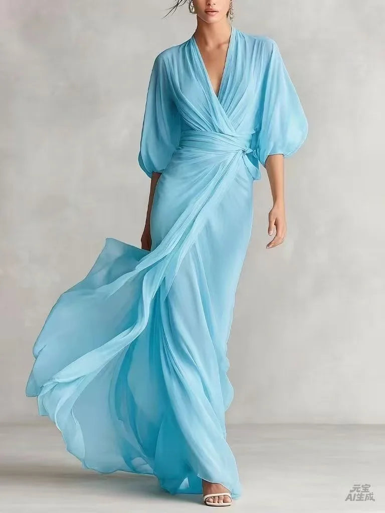 Catalina V Neck Chiffon Dress
