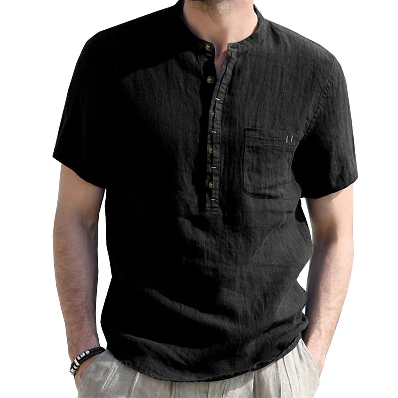 Harper Linen Henley Shirt