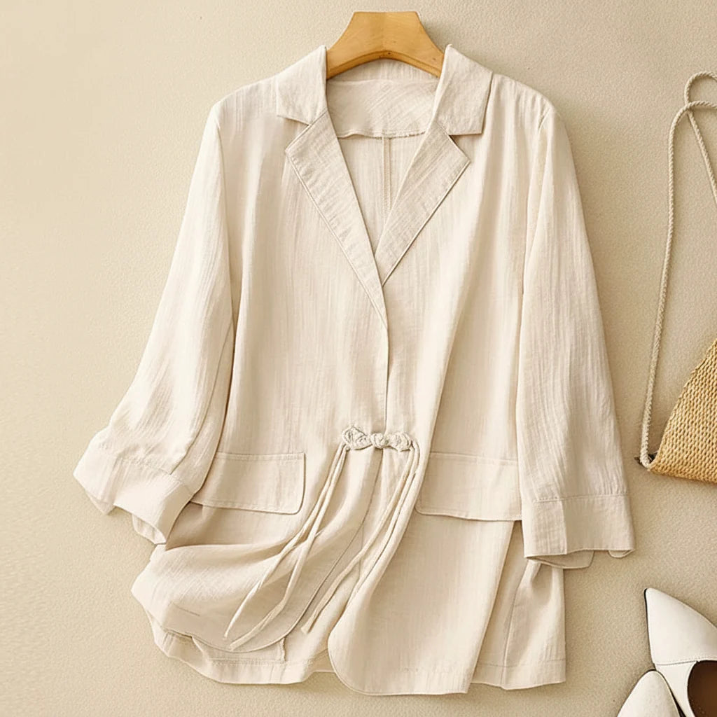 Sienna Drawstring Linen Blazer