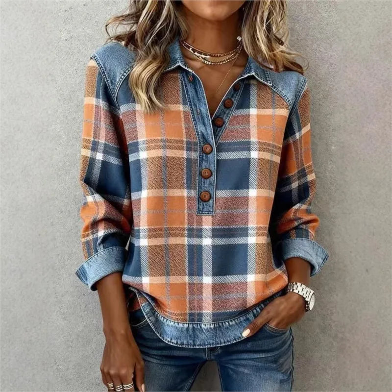 Rafalea Denim Trim Blouse