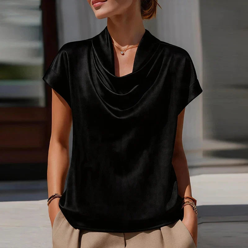 Naina Draped Cowl Neck Blouse