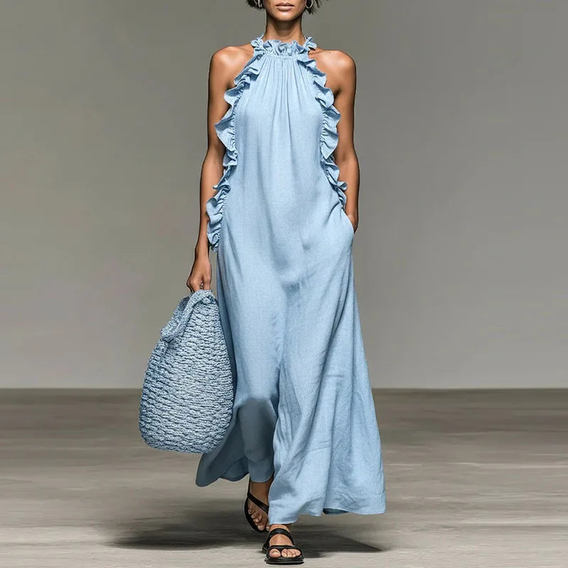 Quinn Halter Ruffle Dress