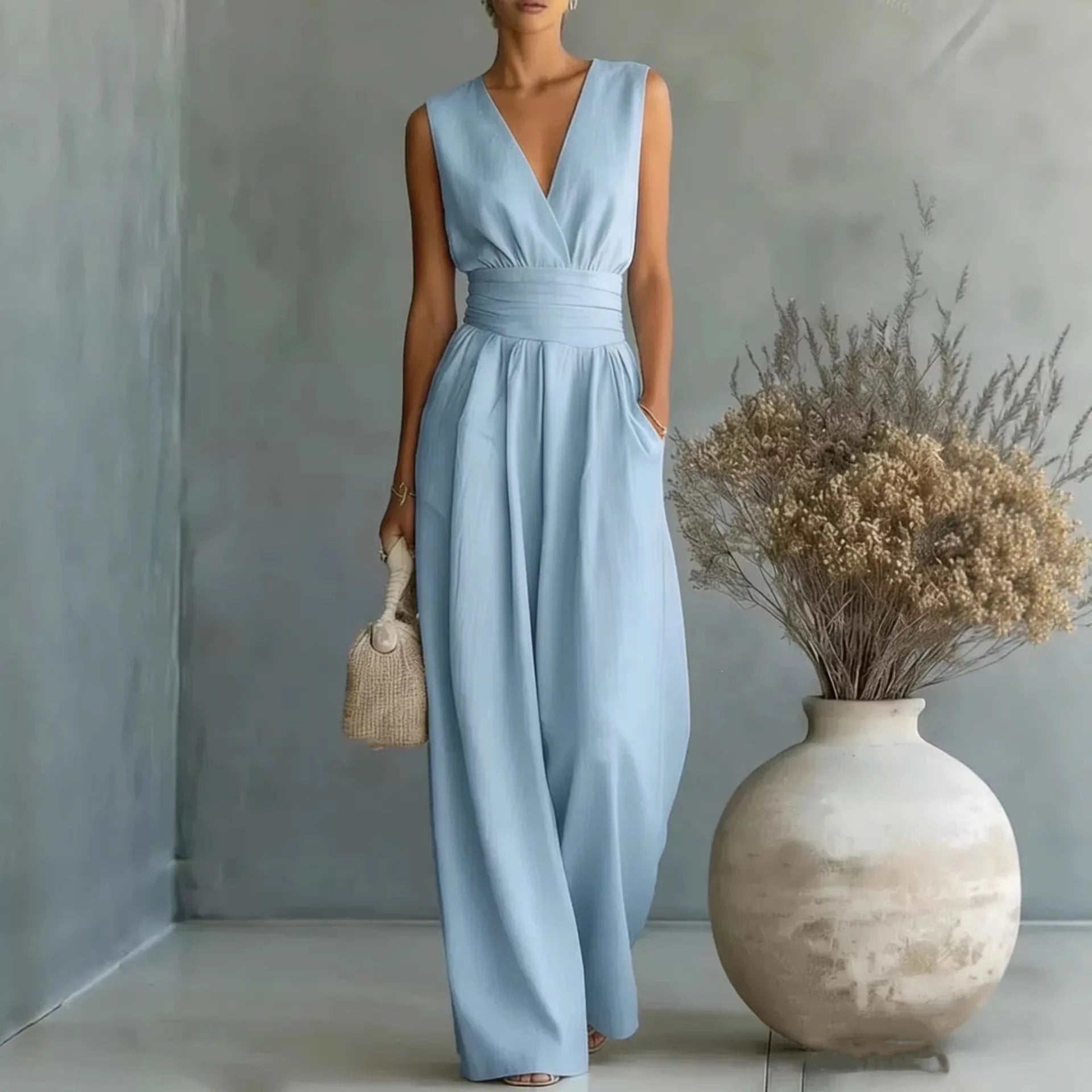 Alessia Sleeveless V Neck Jumpsuit