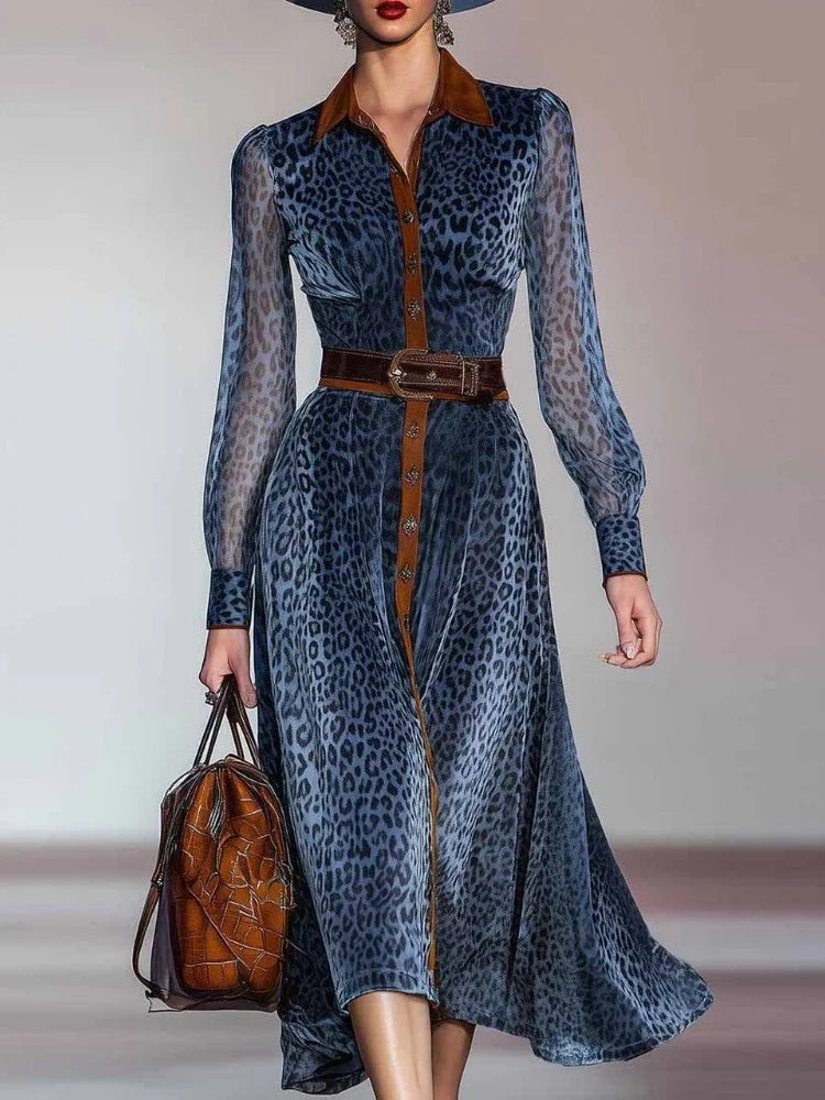 Ophelia Printed Mesh Midi Dress