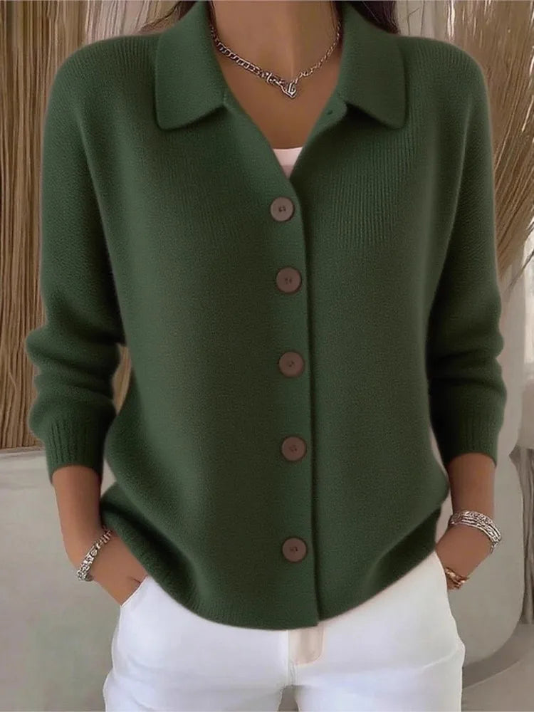 Fiona Collared Knit Cardigan