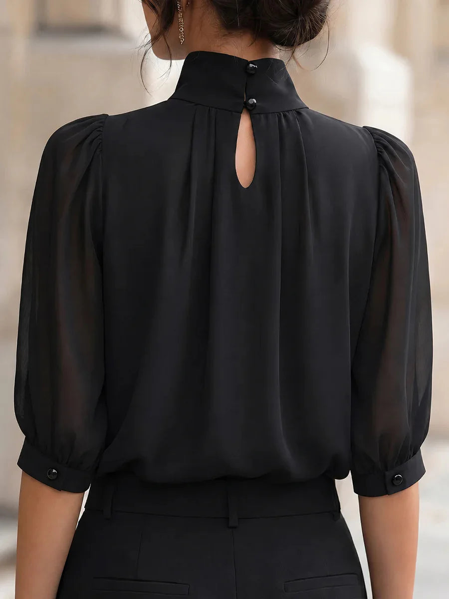 Olenna Pleated Chiffon Blouse