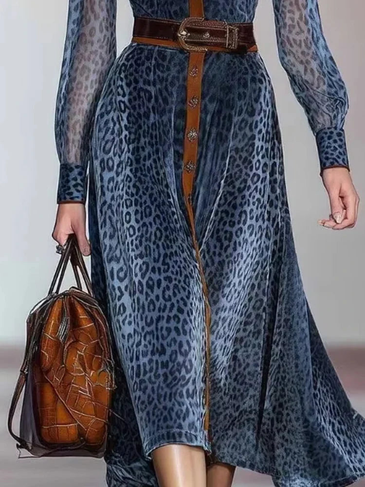 Ophelia Printed Mesh Midi Dress
