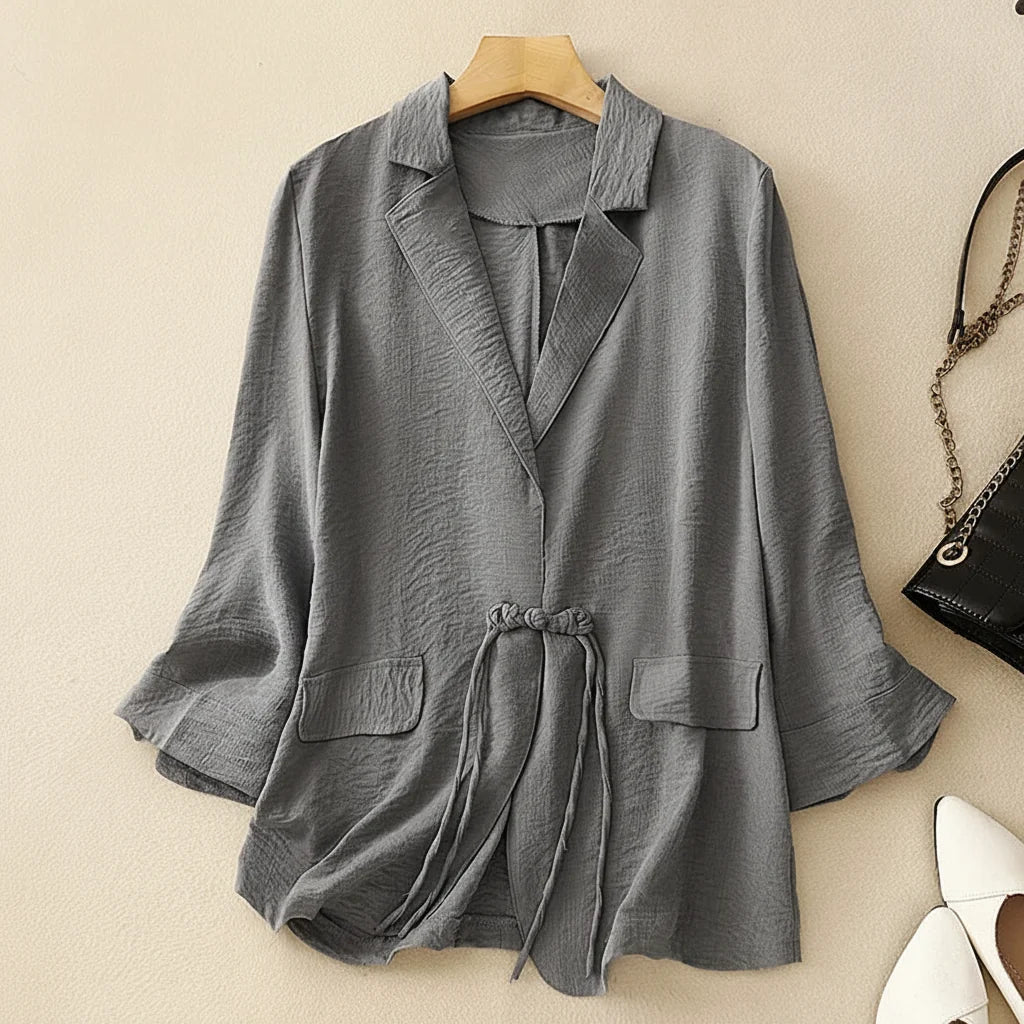 Sienna Drawstring Linen Blazer
