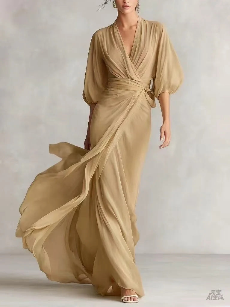 Catalina V Neck Chiffon Dress