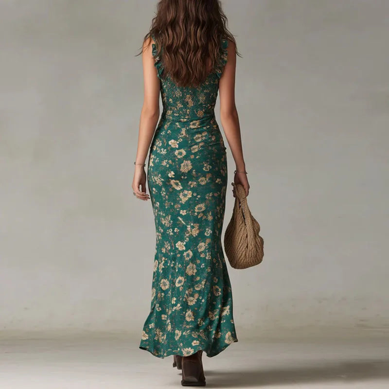 Vasanti Flowy Floral Slit Maxi Dress