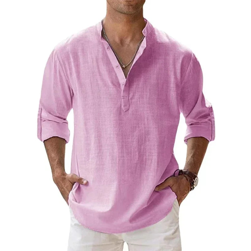 Leon Long Sleeve Henley Shirt