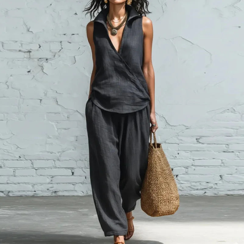 Serene Summer Linen Matching Set