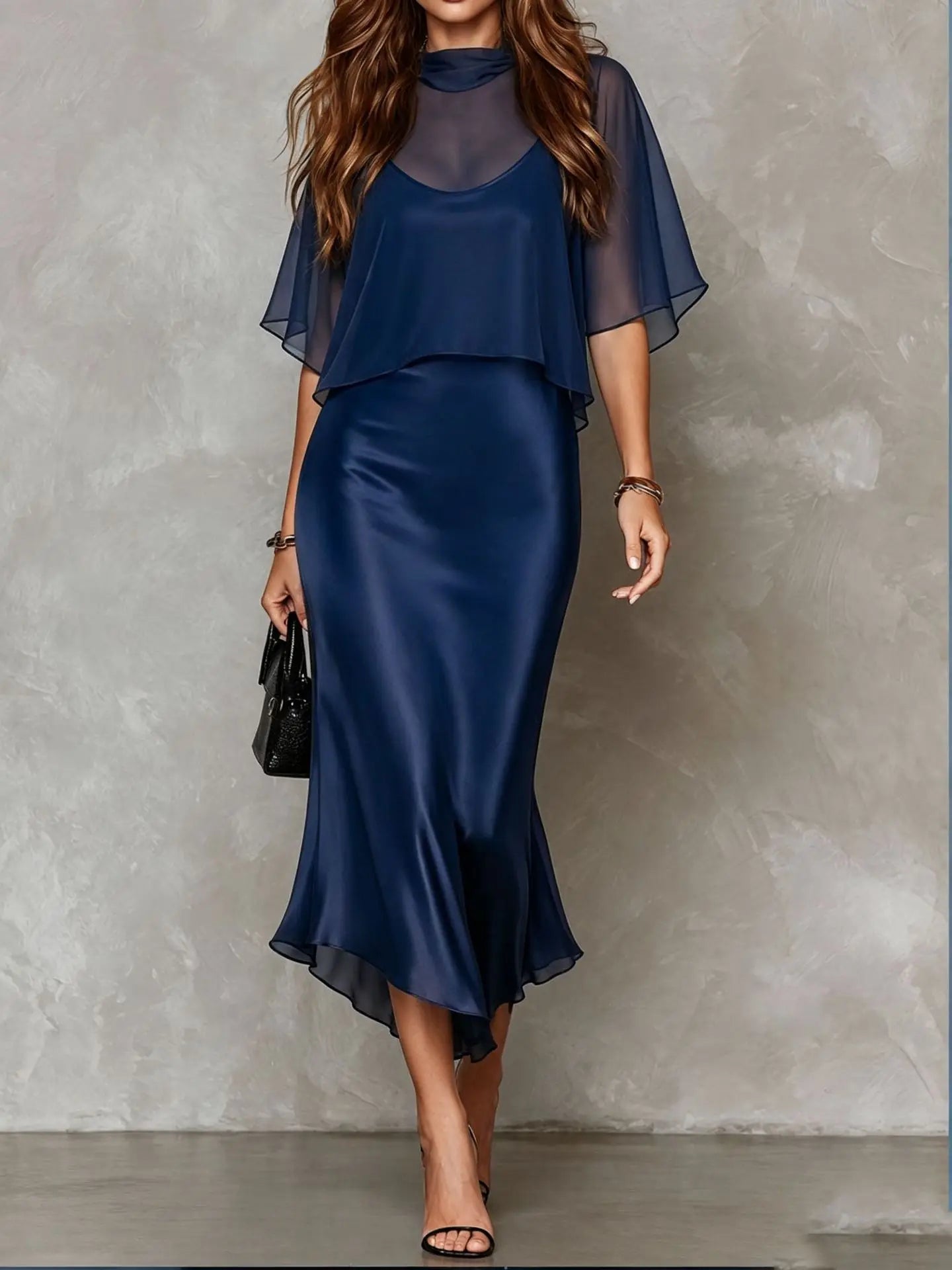 Maren Satin Midi Dress Set
