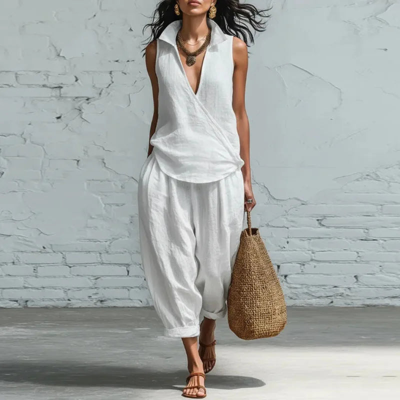 Serene Summer Linen Matching Set