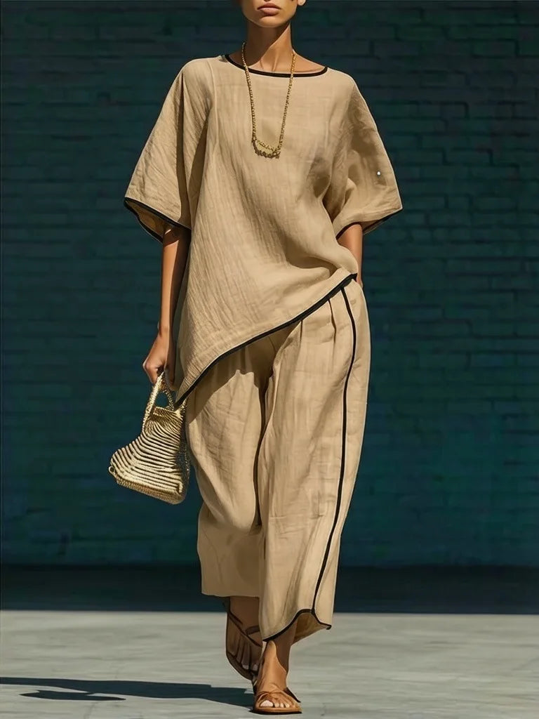 Valerie Linen Cropped Pant Set