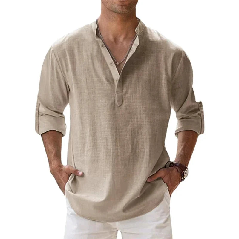 Leon Long Sleeve Henley Shirt