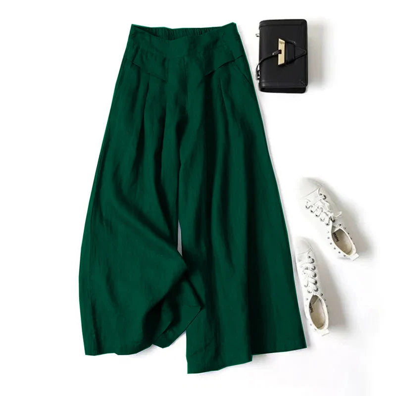 Viora Cotton Linen Wide Leg Pants