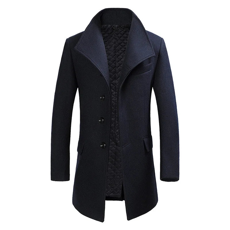 Vince Men Classic Quilted Button Up Overcoat