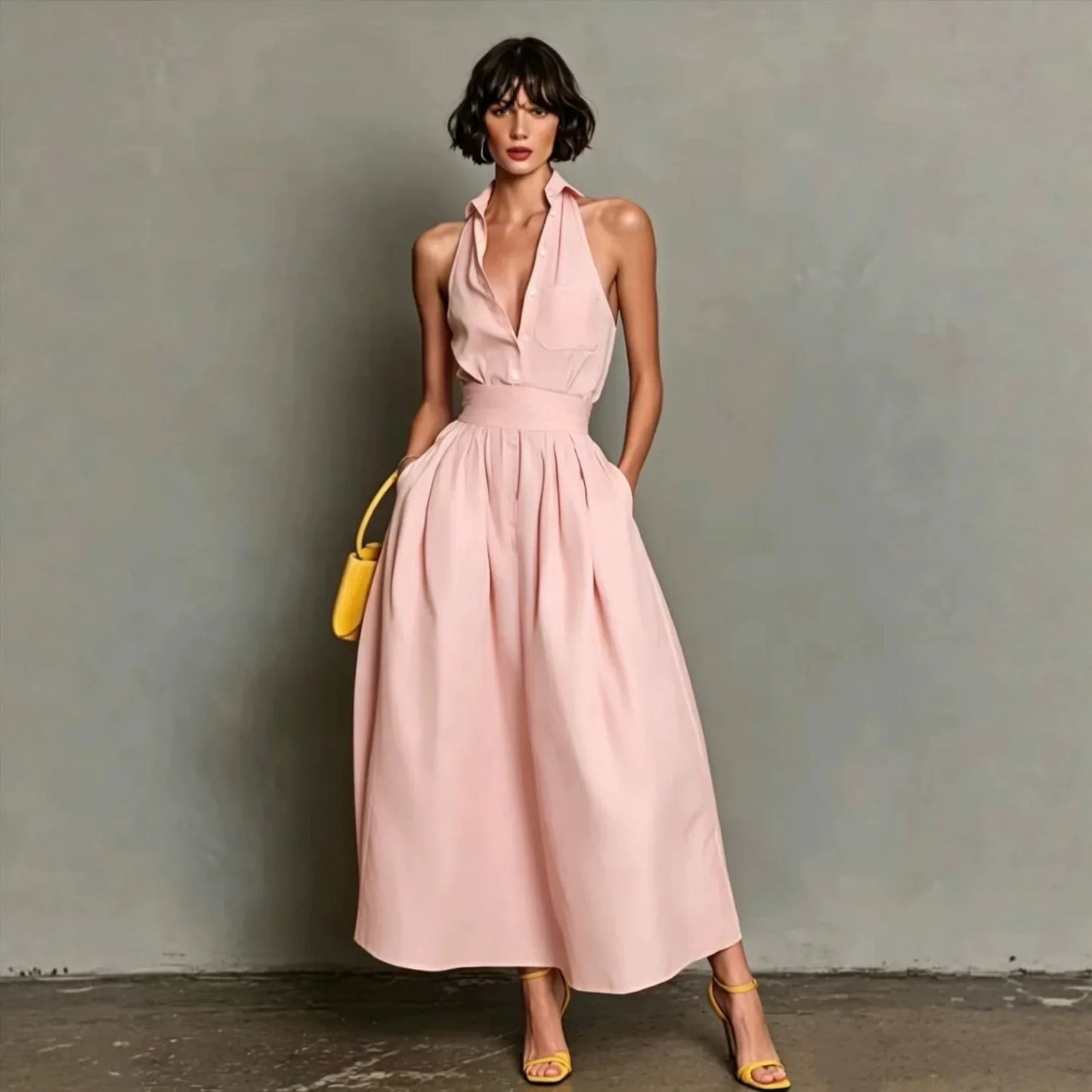 Polene Collar Shirt Midi Dress