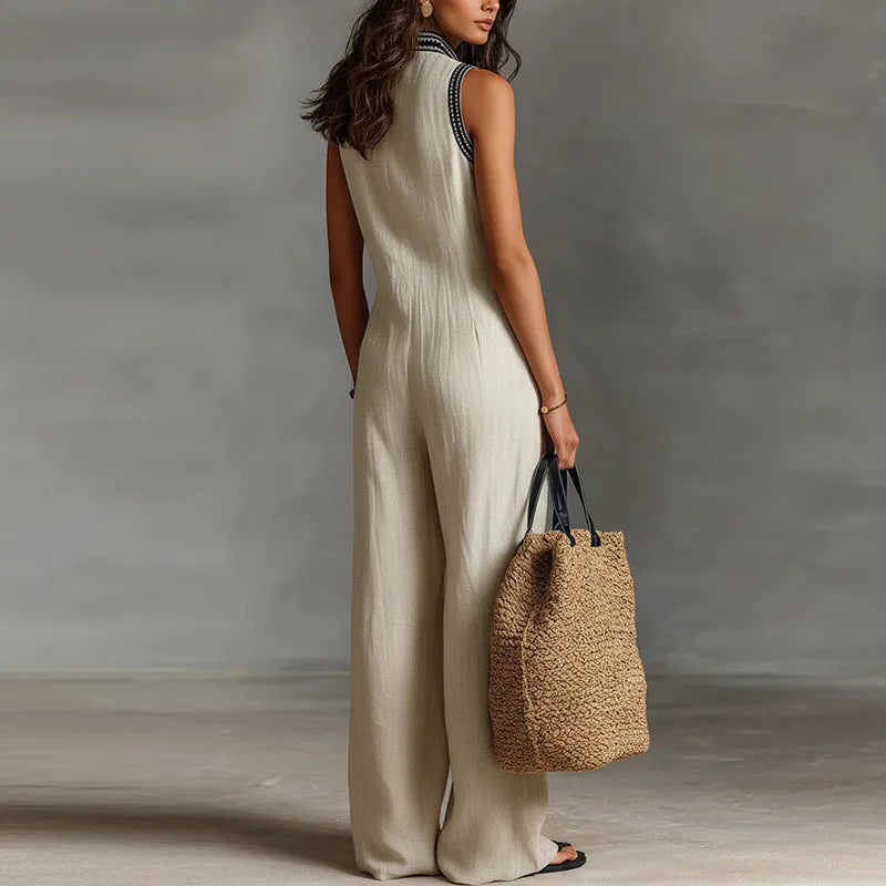 Laura Lace Trim Jumpsuit