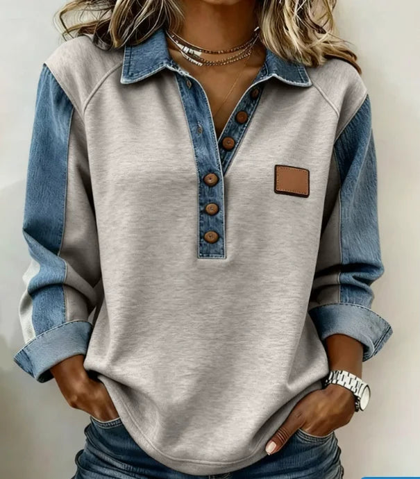 Rafalea Denim Trim Blouse