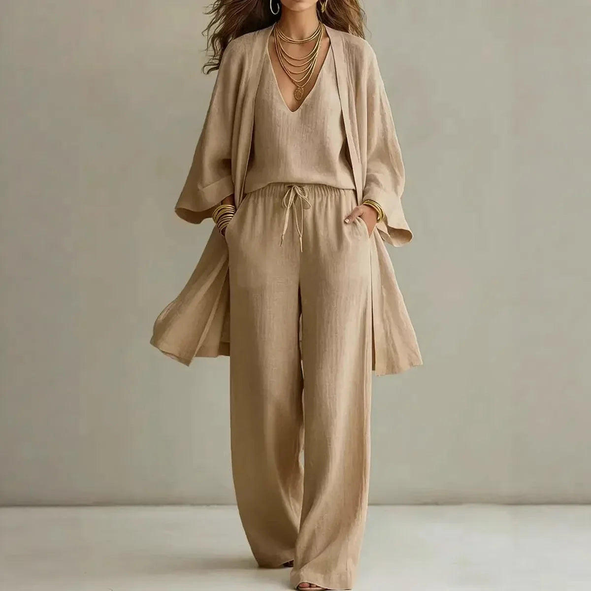 Valencia Linen 3 Piece Co-ord Set
