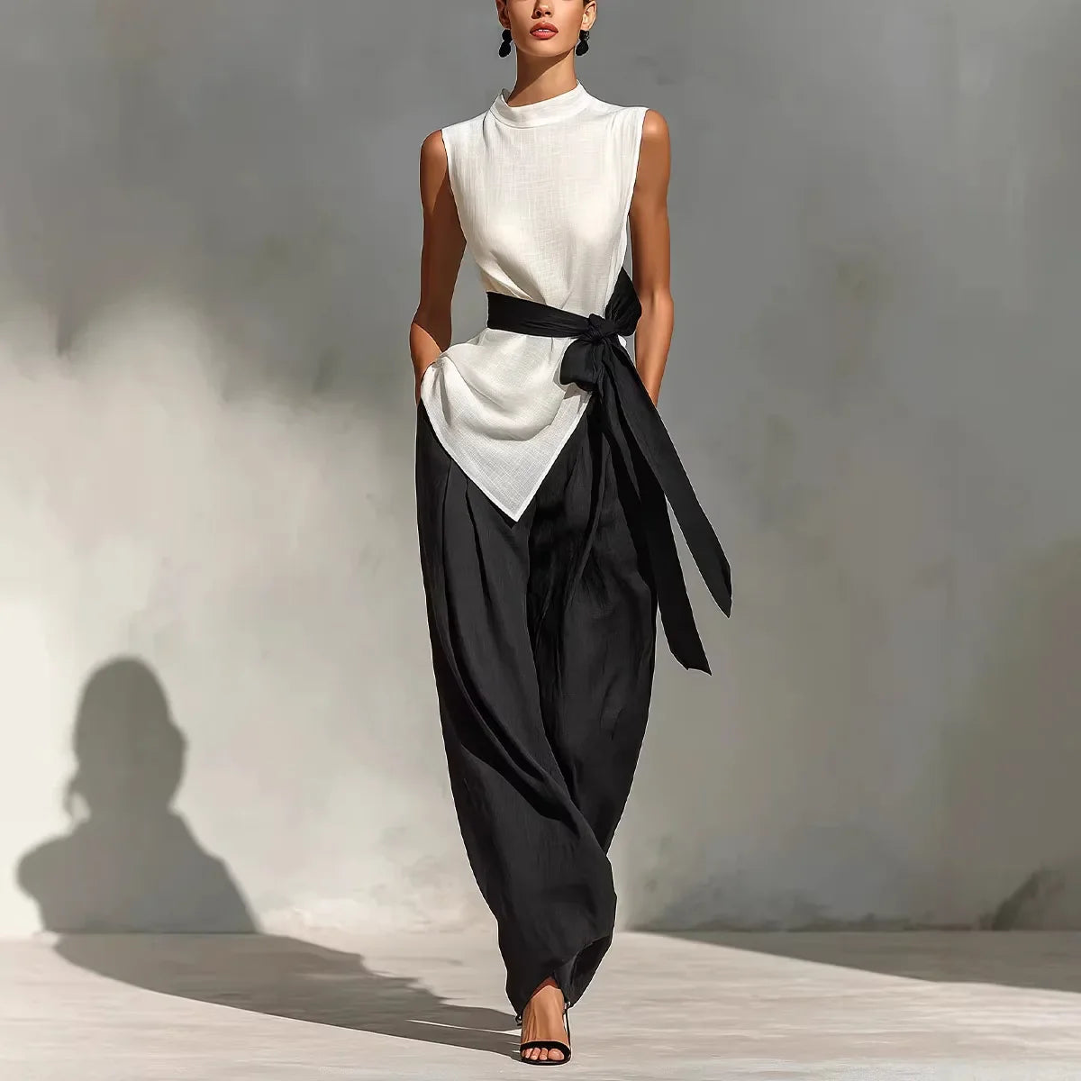 Morgan Contrast Waist Jumpsuit