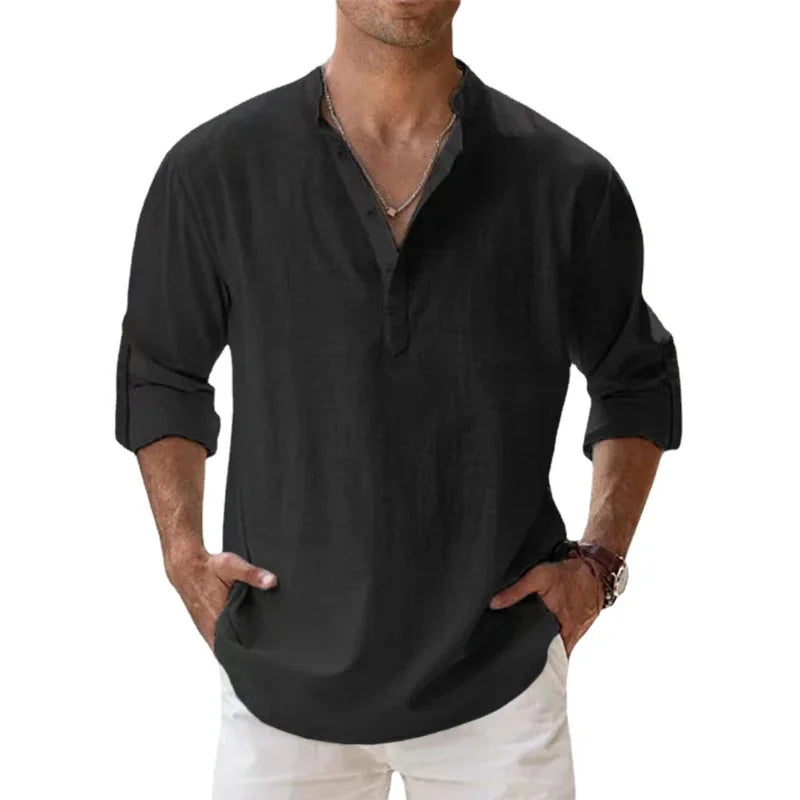 Leon Long Sleeve Henley Shirt