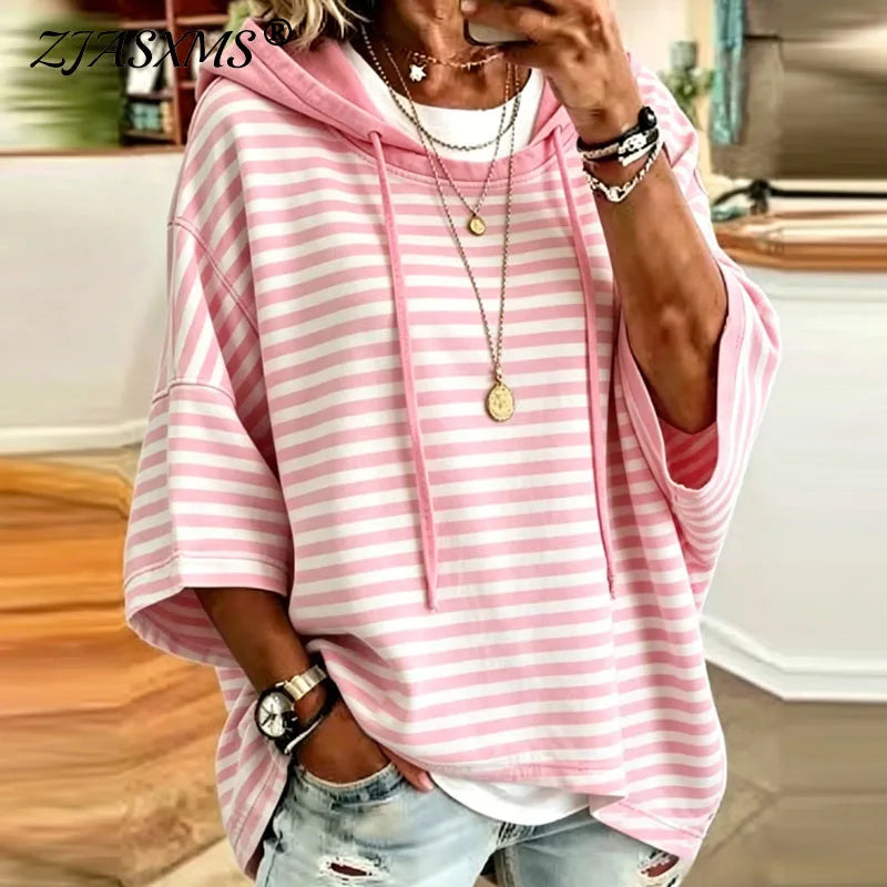 Quince Striped Hooded Pullover