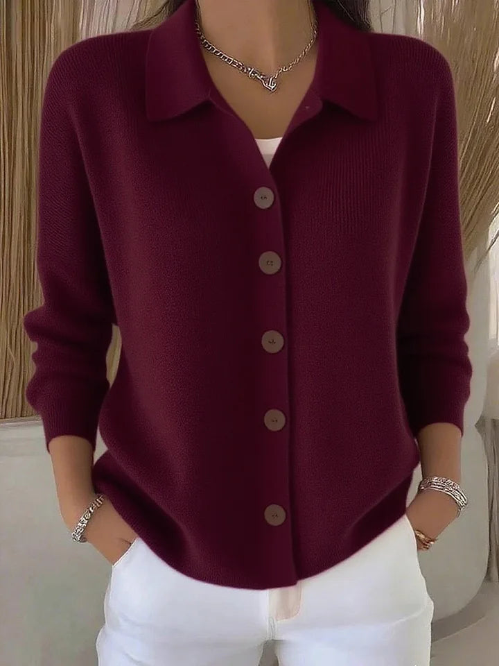 Fiona Collared Knit Cardigan