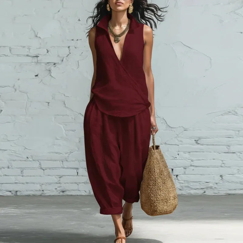 Serene Summer Linen Matching Set