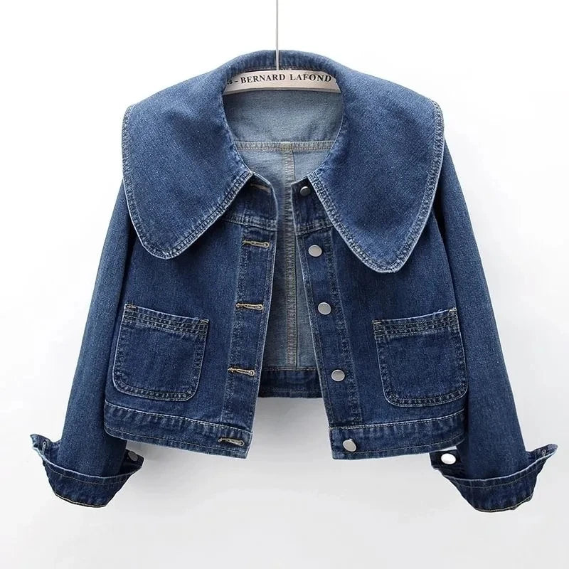 Blaire Oversized Collar Denim Jacket