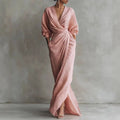 Paige V Neck Wrap Waist Long Dress