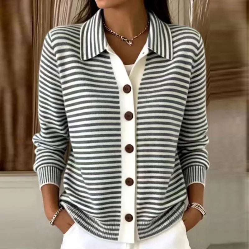 Orlinda Striped Knit Cardigan