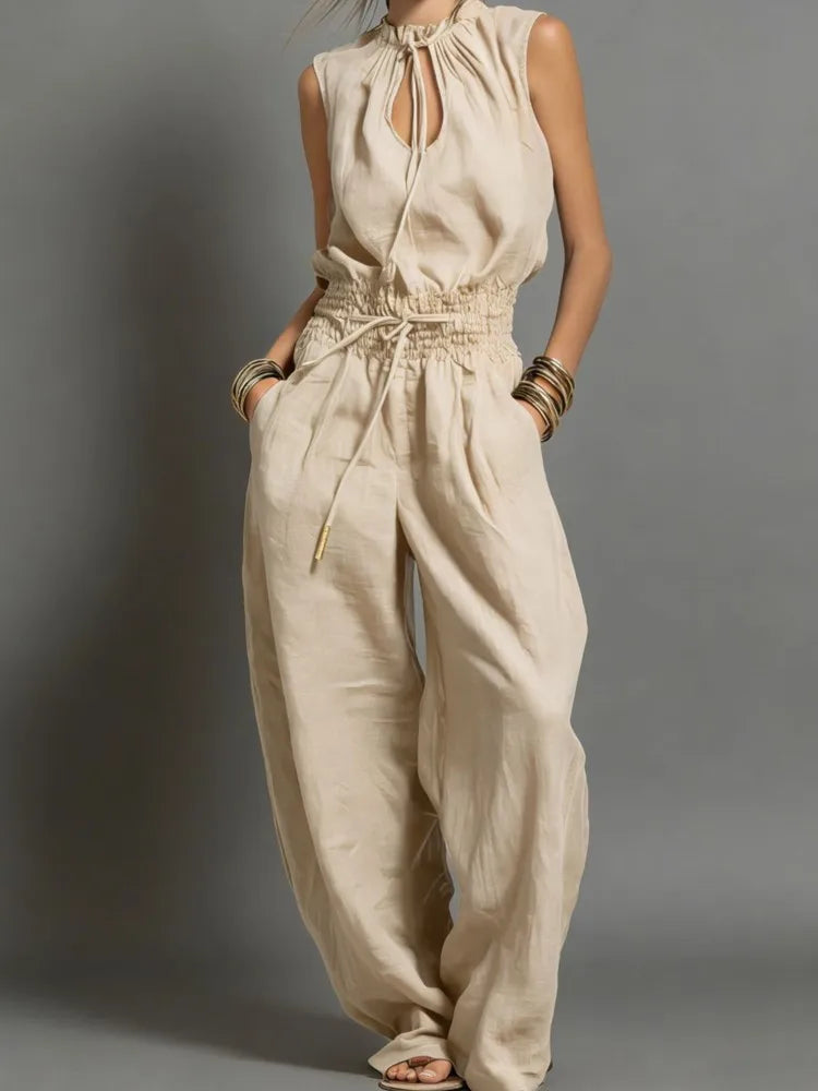 Evelyn Drawstring Wide Leg Jumpsuit