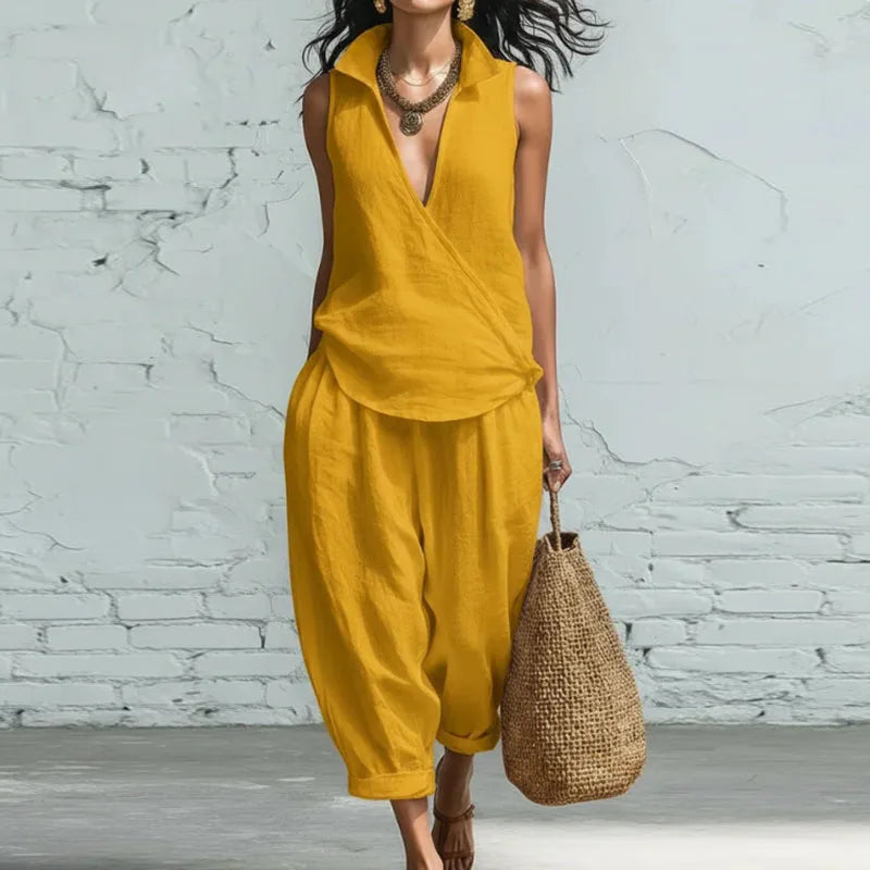 Serene Summer Linen Matching Set