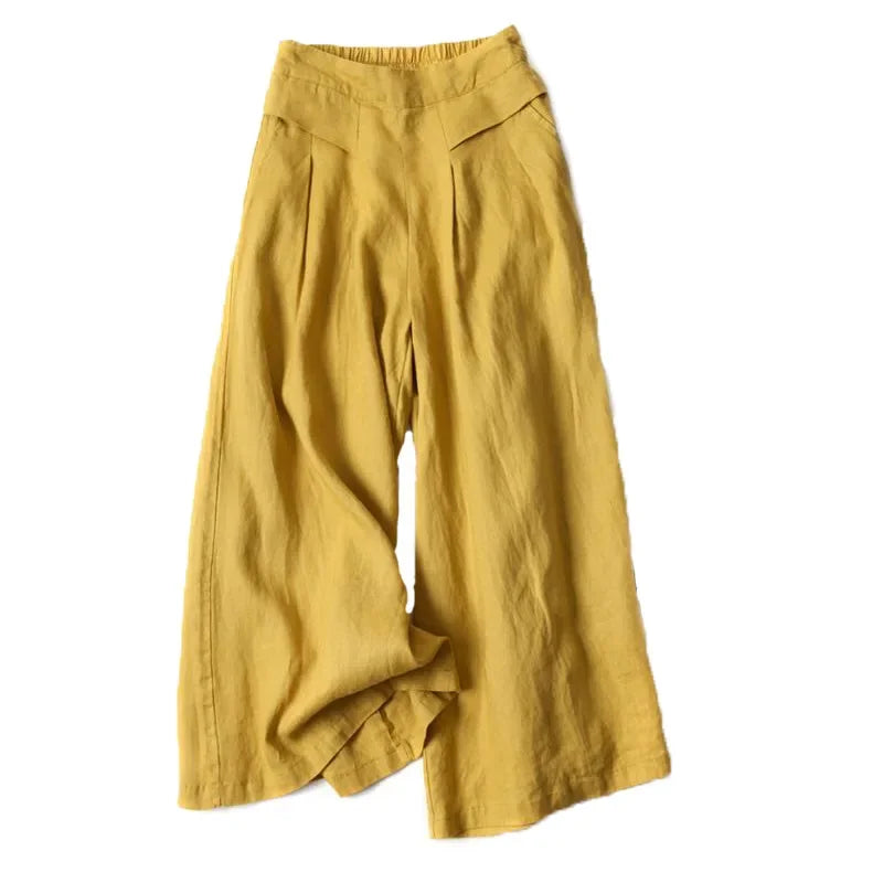 Viora Cotton Linen Wide Leg Pants