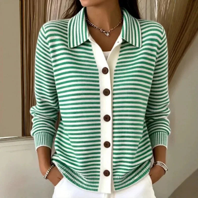 Orlinda Striped Knit Cardigan