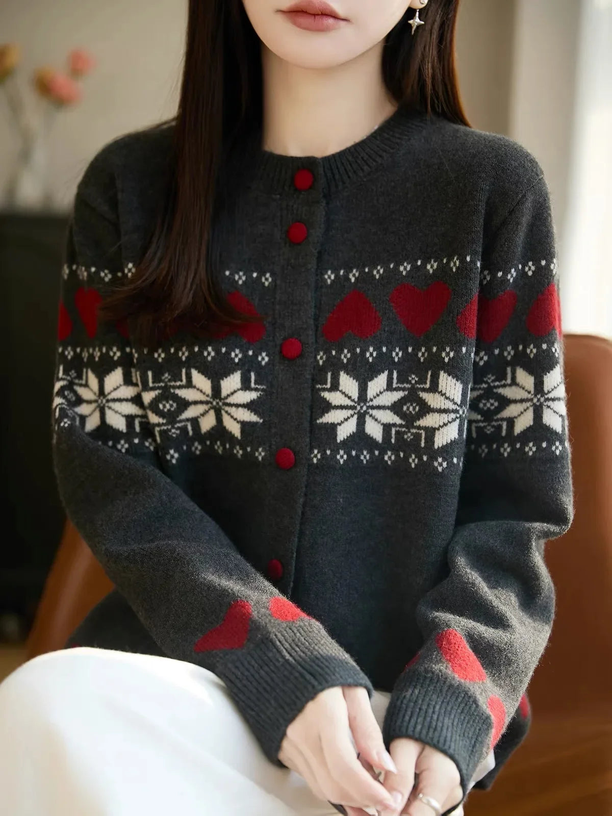 Leona Jacquard Knit Cardigan