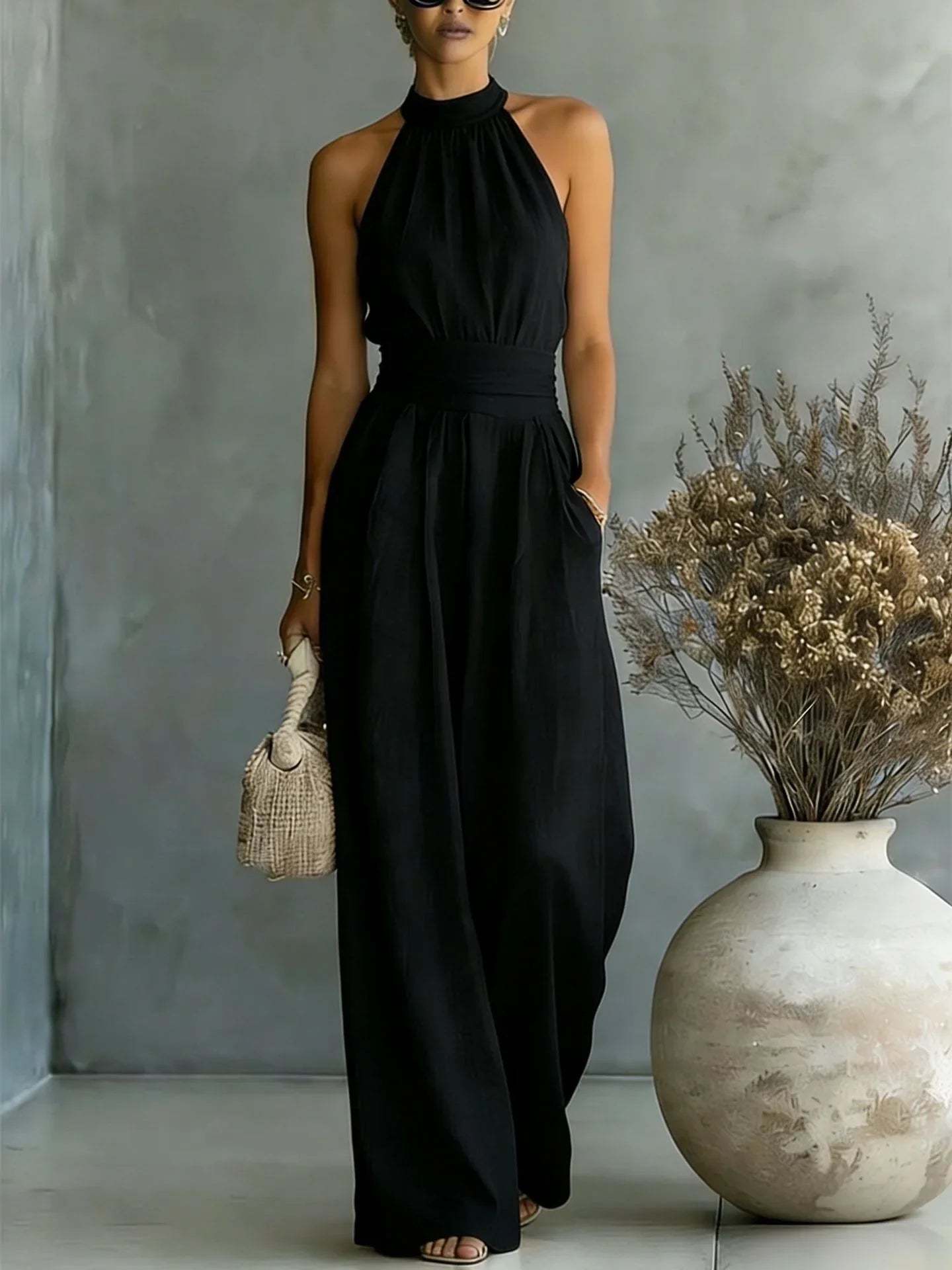 Harper Halter Wide Leg Jumpsuit