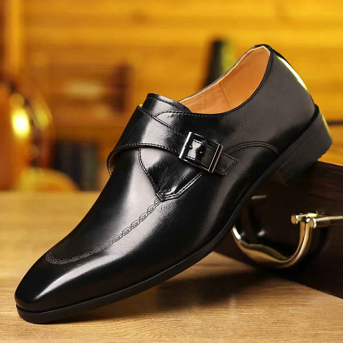 Atlas Leather Monk Strap Loafers