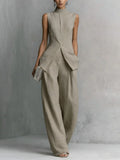 Avery Sleeveless Linen Pant Set