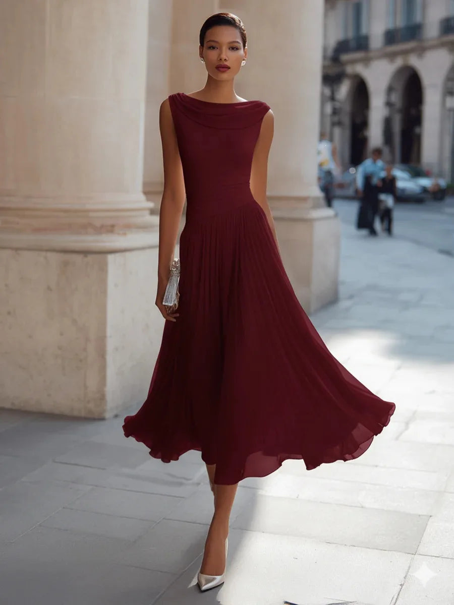 Brenda Flowing Pleated Midi Dress
