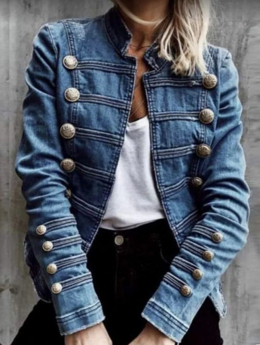Quinn Military Denim Jacket