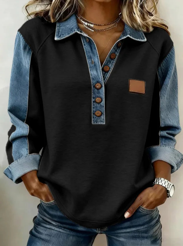 Rafalea Denim Trim Blouse