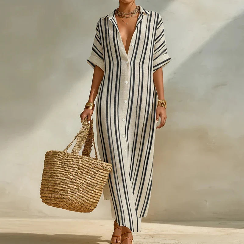 Cersei Linen Long Shirt Dress