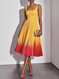 Tindra Pleated Ombre Party Midi Dress