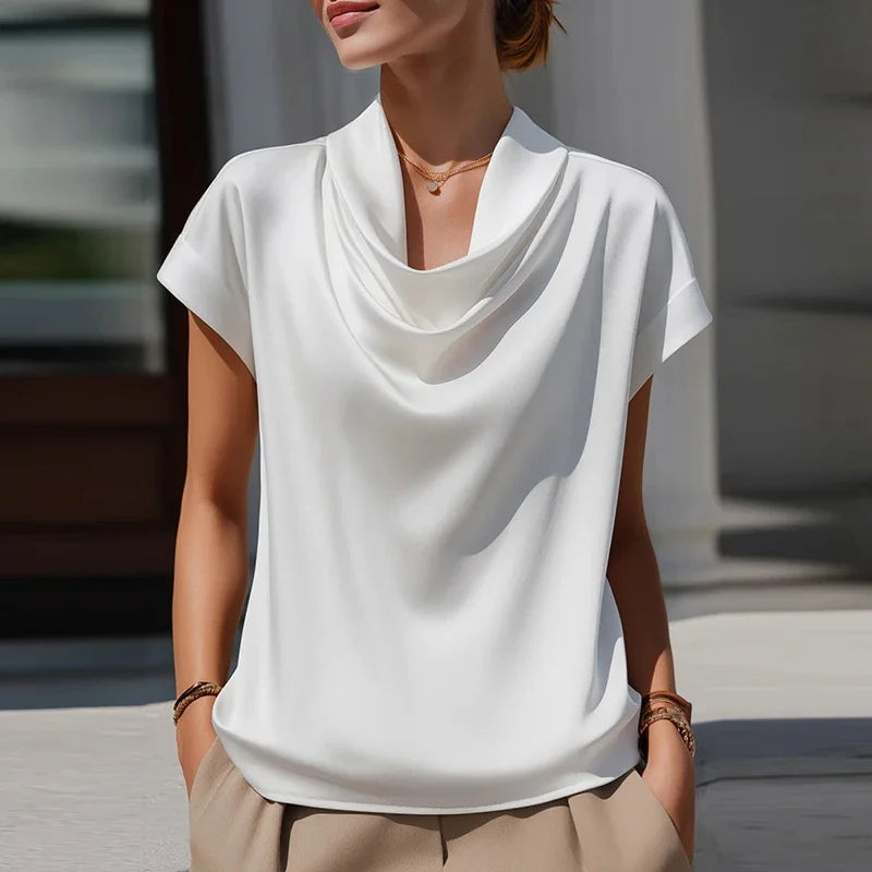 Naina Draped Cowl Neck Blouse