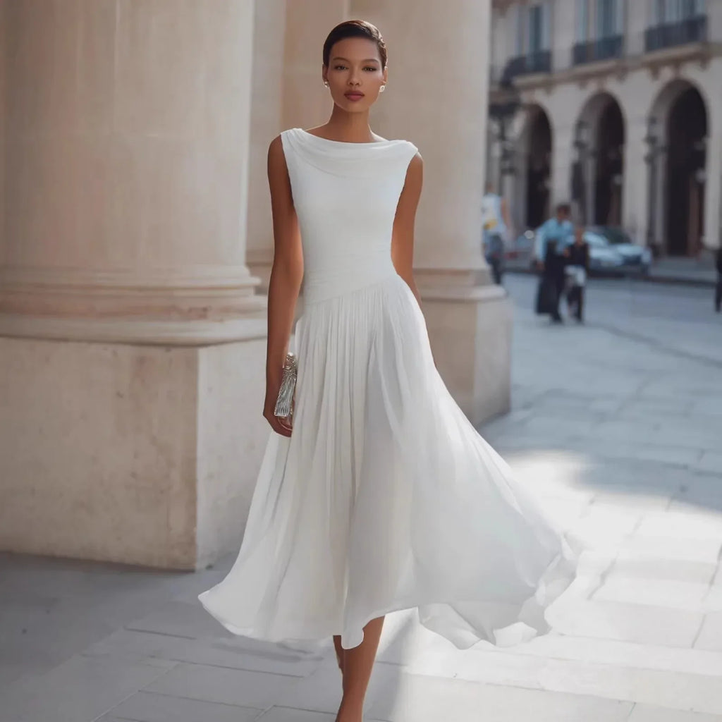 Brenda Flowing Pleated Midi Dress